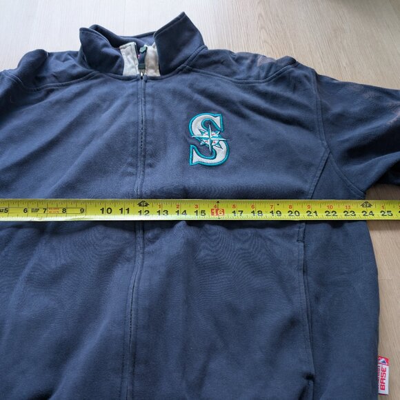 Seattle Mariners Majestic Authentic Therma Base Long Sleeve Men’s Full Zip MLB - Picture 7 of 11